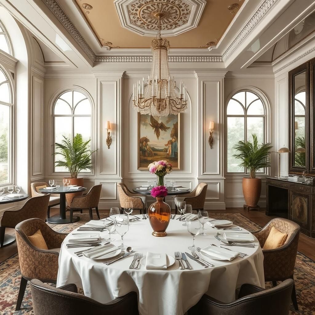 Modern dining room at La Belle Cuisine